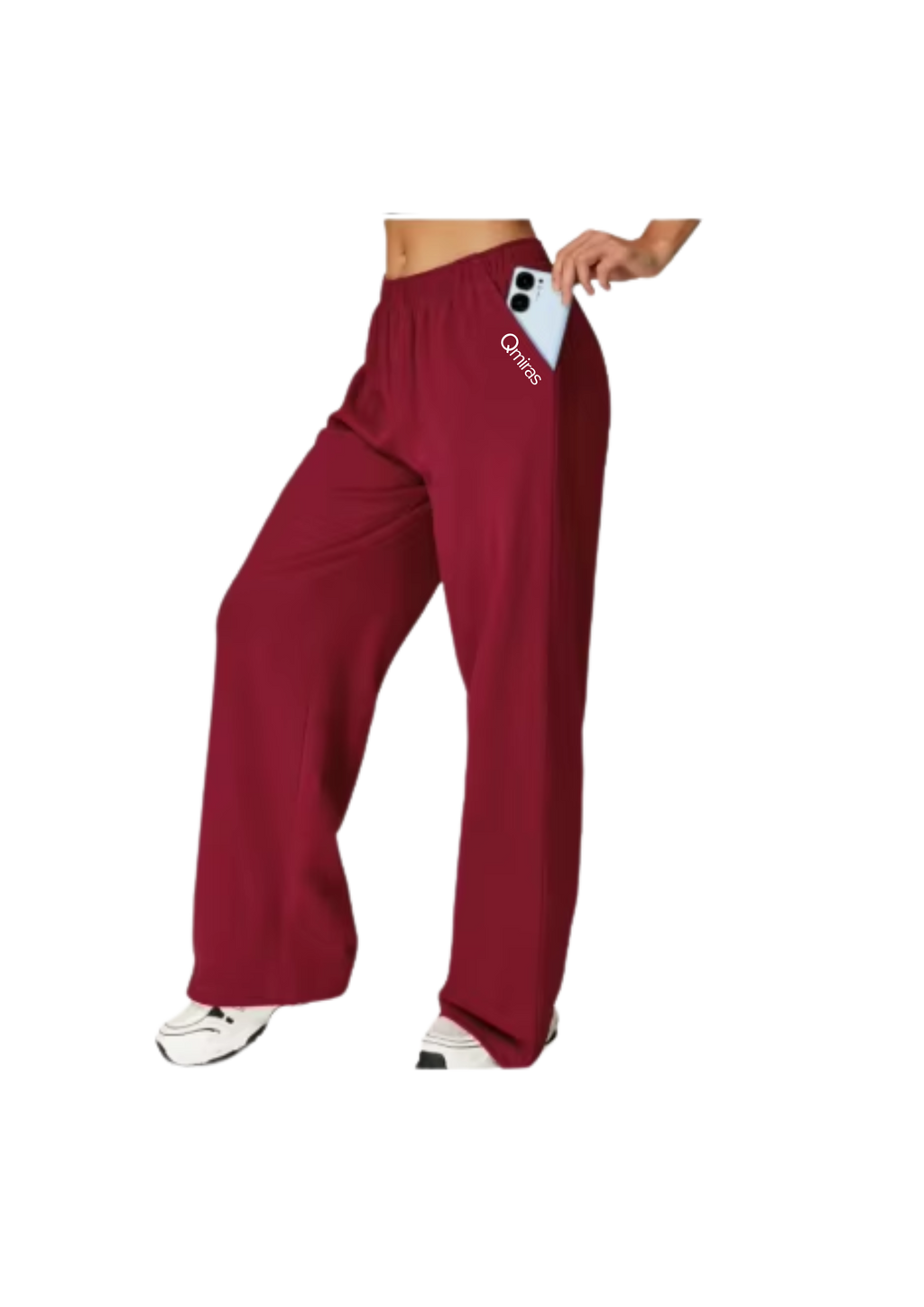 PANTALON DEPORTIVO WIDE LEG GRANATE