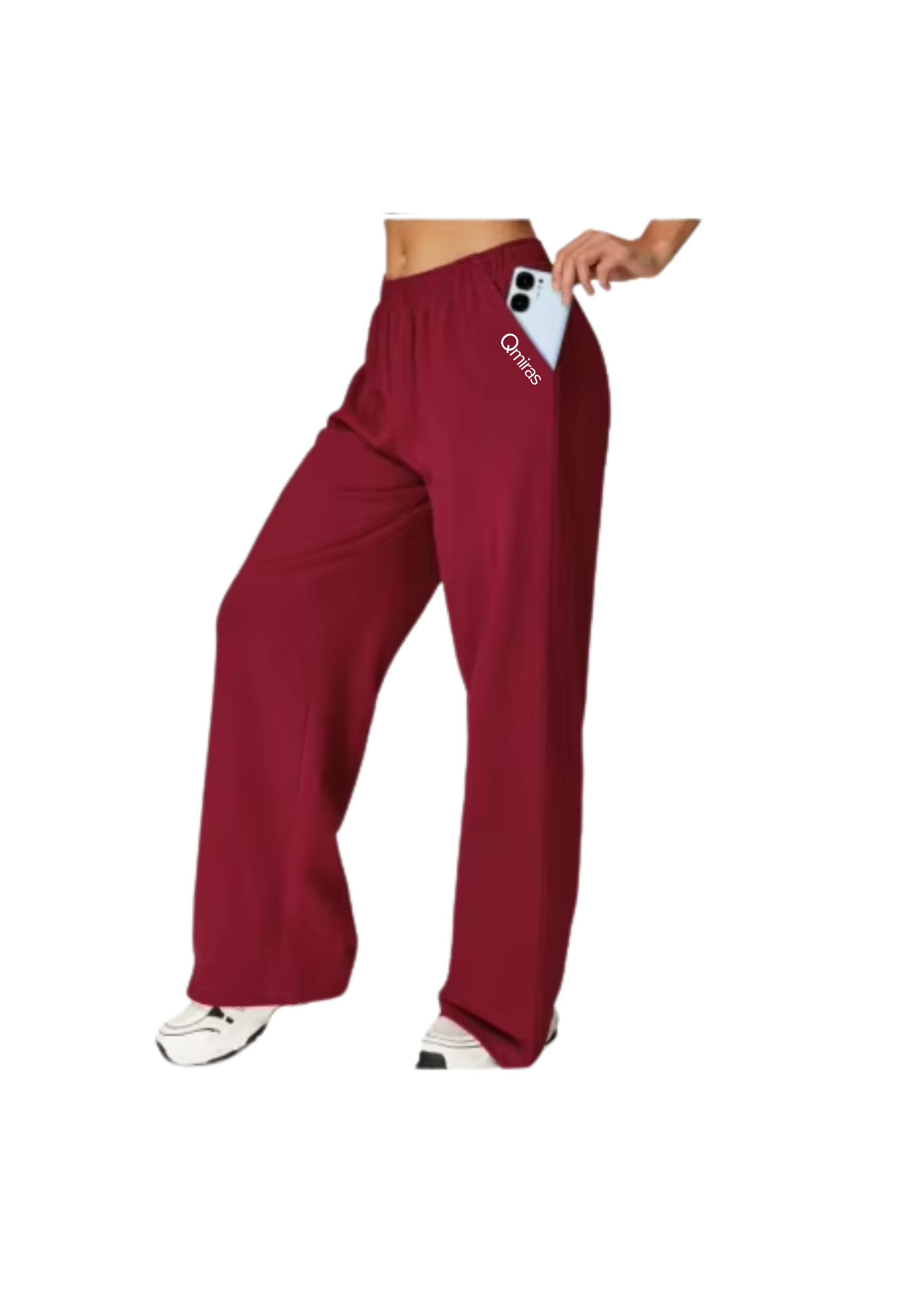 PANTALON DEPORTIVO WIDE LEG GRANATE