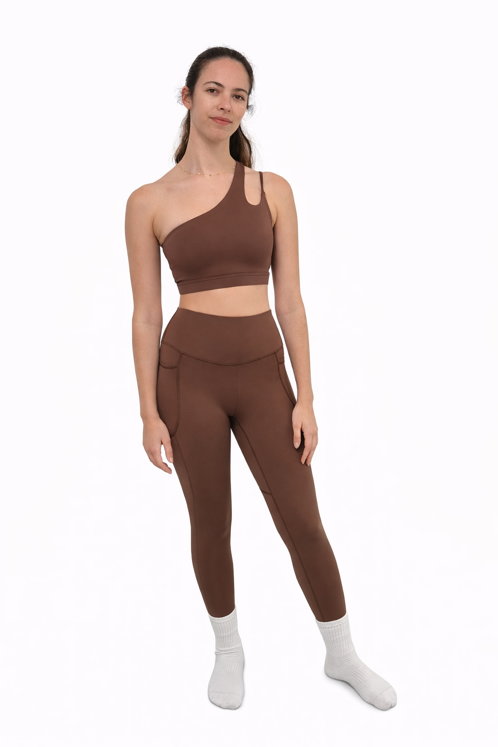 LEGGING LARGO CON BOLSILLOS - Marrón QMIRAS