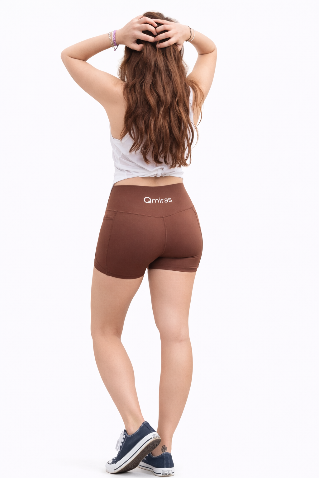 LEGGING CORTO CON BOLSILLOS MARRÓN